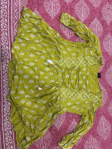 Green Printed Kurta