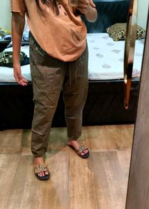 Olive Green Casual Pants