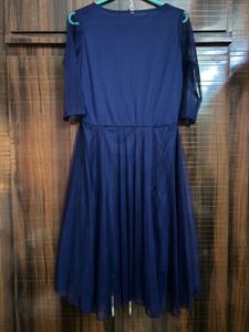 Navy Blue Fit And Flare Dress