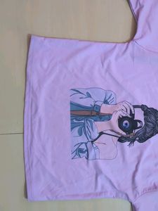 Purple Tshirt For Women On Jeans