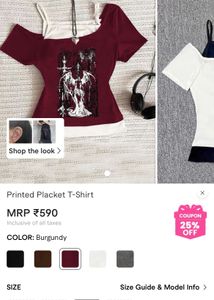 Red Graphic Print Top