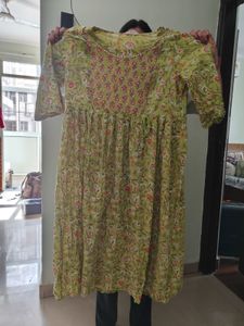 Green Floral Kurta