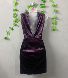 Forever 21 Velvet Purple Hot Short Midi Dress