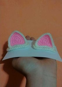 Crochet Kitty Ears Hair Clips