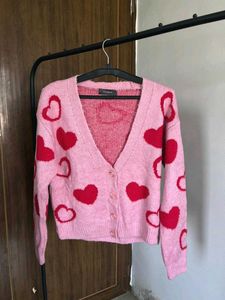 Heart Print Cardigan