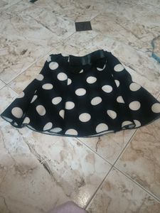 Polka Dot Black Mini Skirt