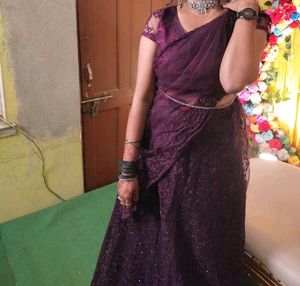 Purple Embroidered Lehenga Choli