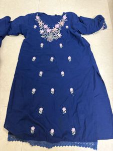 Blue Embroidered Kurta