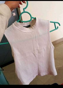 White Ribbed Tank Top