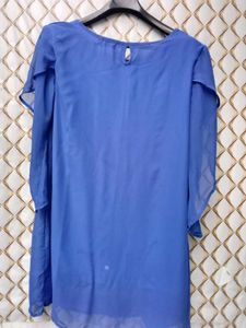 New With Tag A Line Blue Long Cute Korean Top