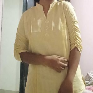 Vintage-Inspired Tan Tunic Top