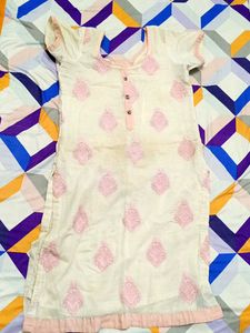 Pink And White Kurti