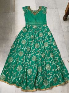 Green & Gold Embroidered Dress