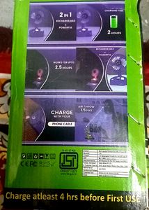 Rechargeable Portable Fan With LED Light