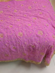 Pink Georgette Designer Saree