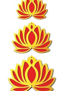 10(Small) Lotus Shape Wooden MDF Cutouts
