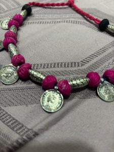 Pink Coin Necklace