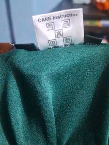 Green &amp; White Modest Dress