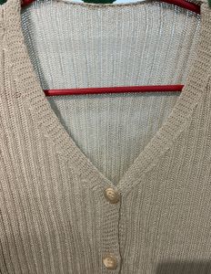 Ribbed Button-Down Top