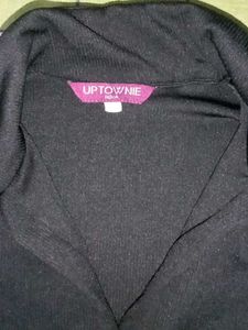 Chic Black Bodysuit With Collar