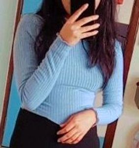 SHEIN 💙  lettuce trim rib knit top