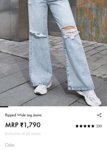 URBANIC RIPPED WIDE LEG JEANS
