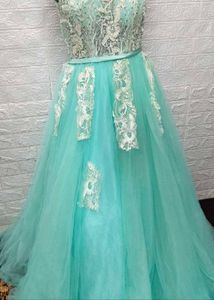 Elegant Turquoise Gown For M To L Size