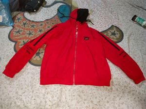 Men Or Women Vibrant Red Winter Sweatshirt Hoodie