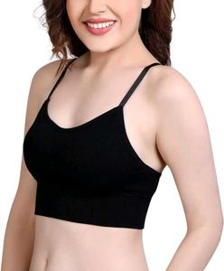 Black Cropped Cami Tank Top