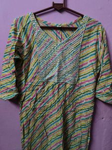 Striped Sequined Kurta
