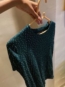 Green Polka Dot Top