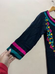 Embroidered Black Kurta