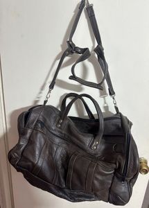 Leather Travel Duffel Bag