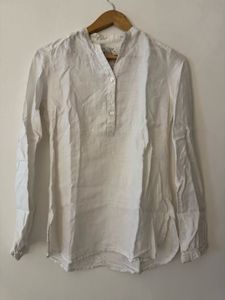 White Linen Tunic Top