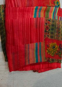 Red Floral Patchwork Fabric