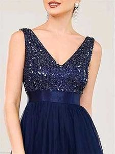 Elegant Navy Blue Gown