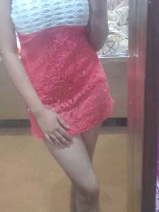 White ND Pink Mini Dress