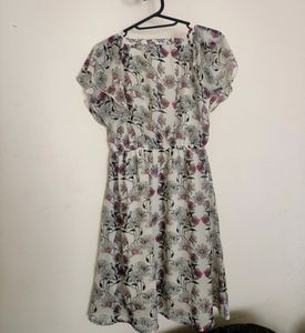 Cold-Shoulder Floral A-Line Dress