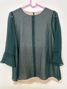 Elegant Green Sheer Top