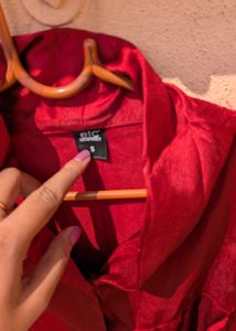 Maroon Satin Style Top