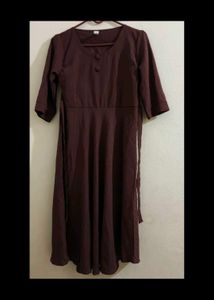 Burgundy Midi Dress - Classic Style