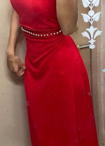 A Red Body Con Dress