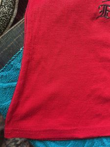 Red Embellished Polo Shirt