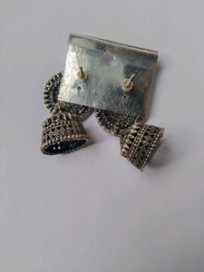 Silver Jhumka Earrings