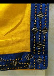 Yellow Saree with stones