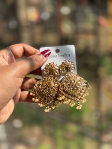 Golden Jhumka Earrings
