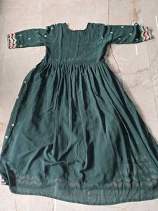 Emerald Green Embroidered Anarkali
