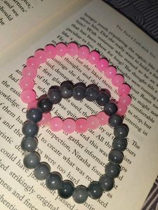 PINK AND GREY MATCHING BRACELETS (MATTE CRYSTAL)