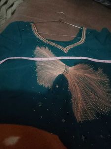 Teal Embellished Party Dress