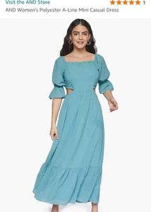AND Teal A-Line Maxi Dress